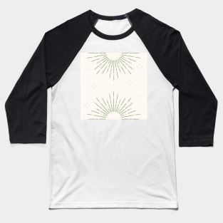 Green and beige Sun and stars minimal magical Baseball T-Shirt